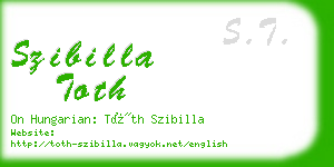 szibilla toth business card